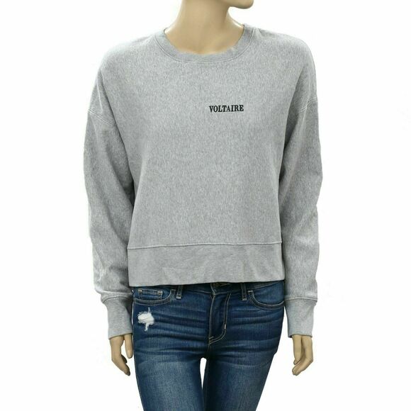 Zadig & Voltaire Champ Voltaire Sweatshirt Top Pullover Oversized Gray XS 212720 - Picture 5 of 8